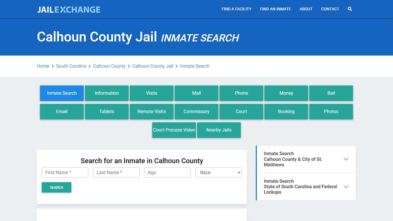 Calhoun County Jail, SC Inmate Search: Roster & Mugshots - Jail Exchange